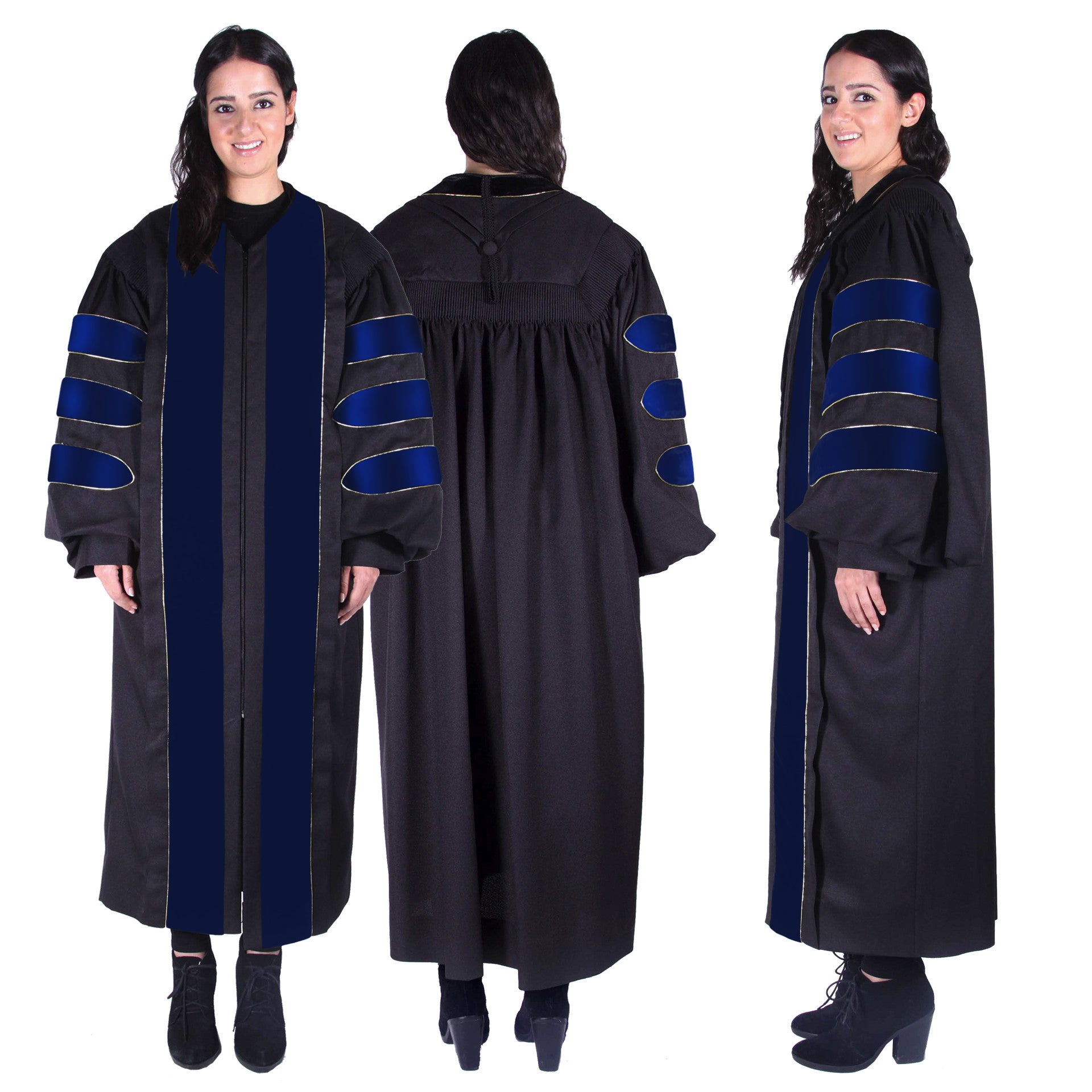 Premium Graduation Regalia - Doctoral Gown, Hood, & 8-Sided Tam – CAPGOWN