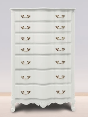 bright white vintage chest of drawers