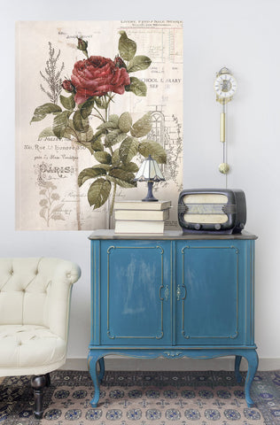 furniture transfers on blue cabinet