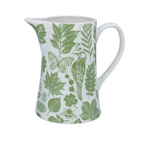 Green Garden Study Bone China Jug