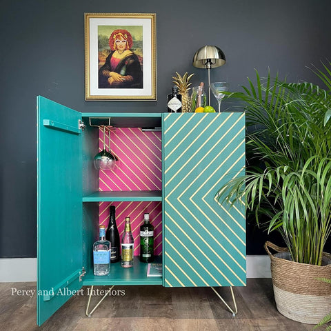 Percy and Albert Interiors Fusion Mineral Paint and Posh Chalk Upcycled Cocktail Cabinet