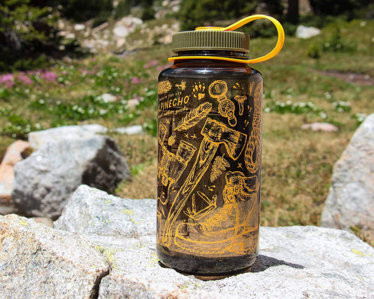 32oz Wide Mouth Nalgene Water Bottle: Toad, Mushrooms, Toad Stool, Snail,  Slug, Moth, Spider Web, Woodland Scene 