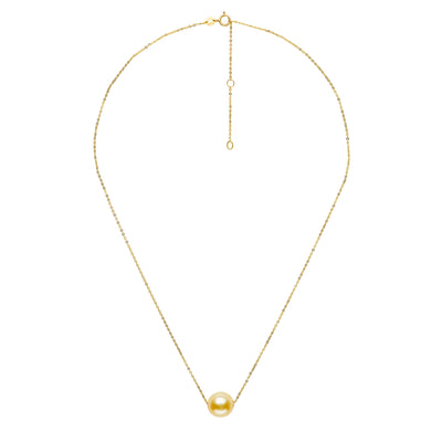 GOLD CHAIN WITH NATURAL PEARL STONE NECKLACE