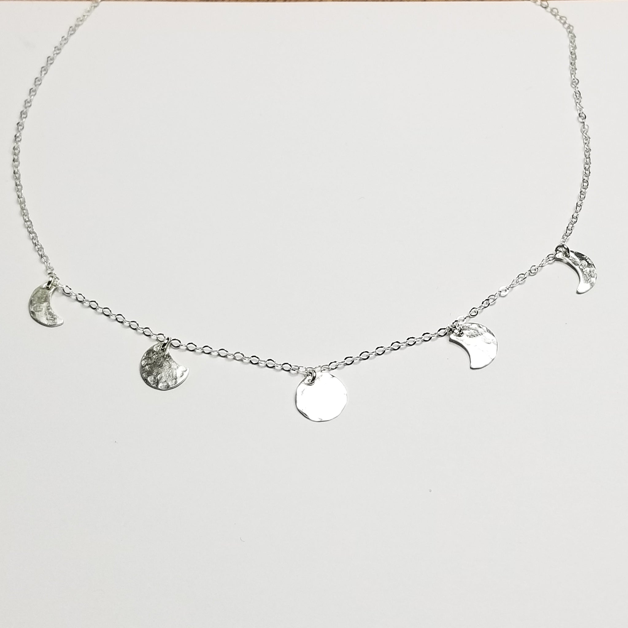 moon phase necklace sterling silver