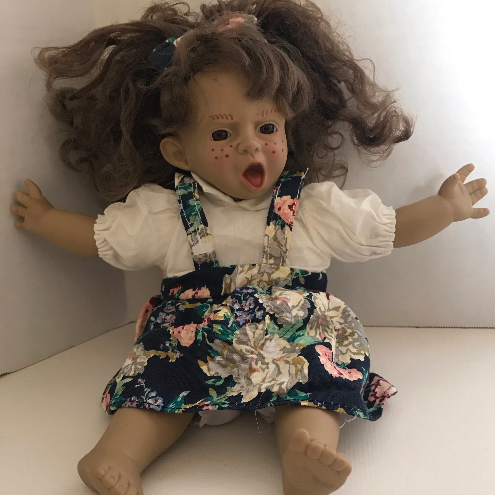 Vintage Specially Fashioned By Mildred Doll Dress Porcelain Doll
