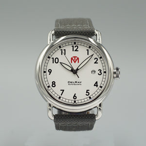 DelRay - White Dial - Polished Case - 44mm Wire Lug Watch - McDowell Time
