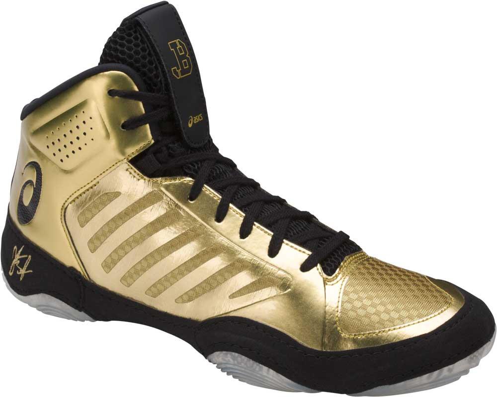 asics black and gold wrestling shoes