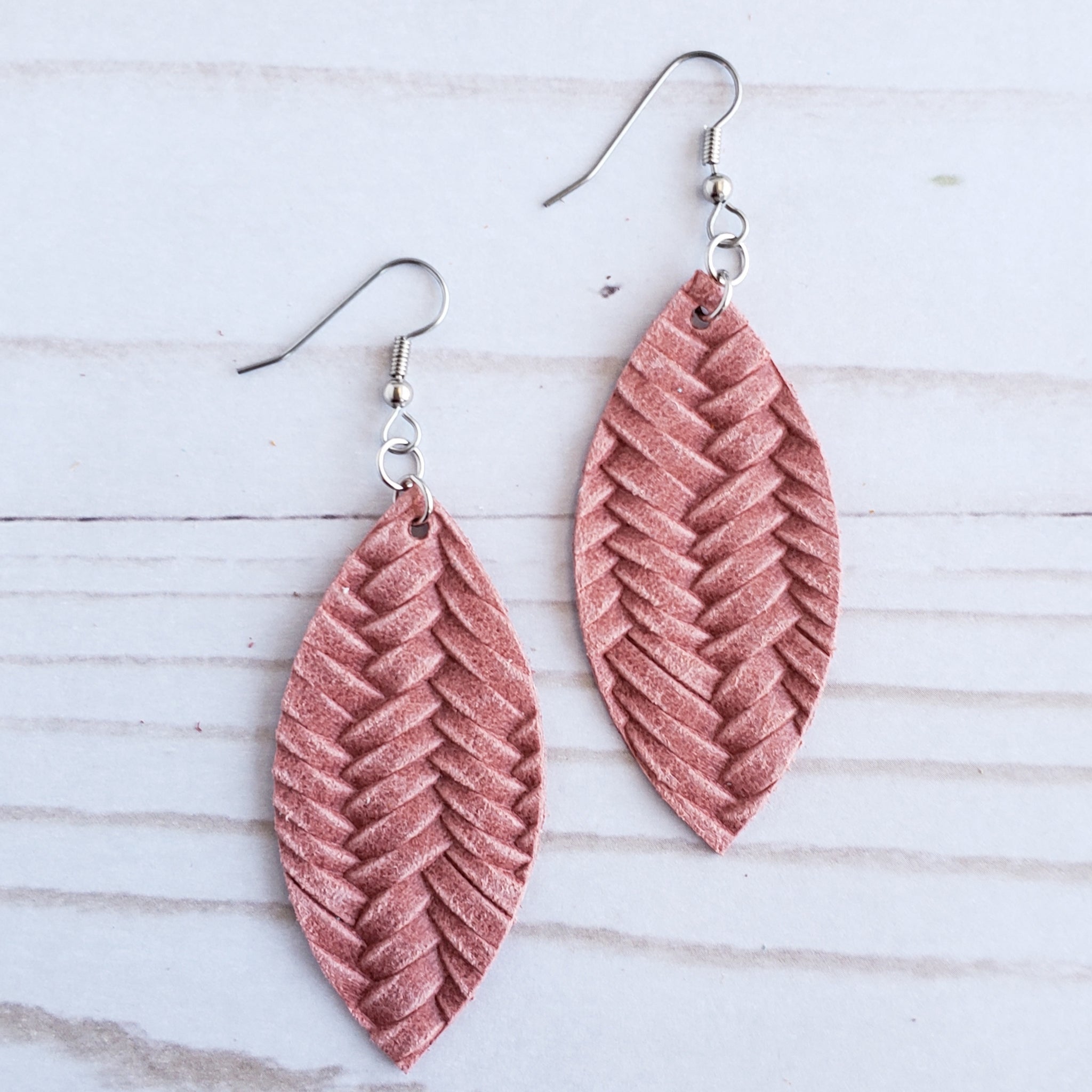 braided leather for earrings