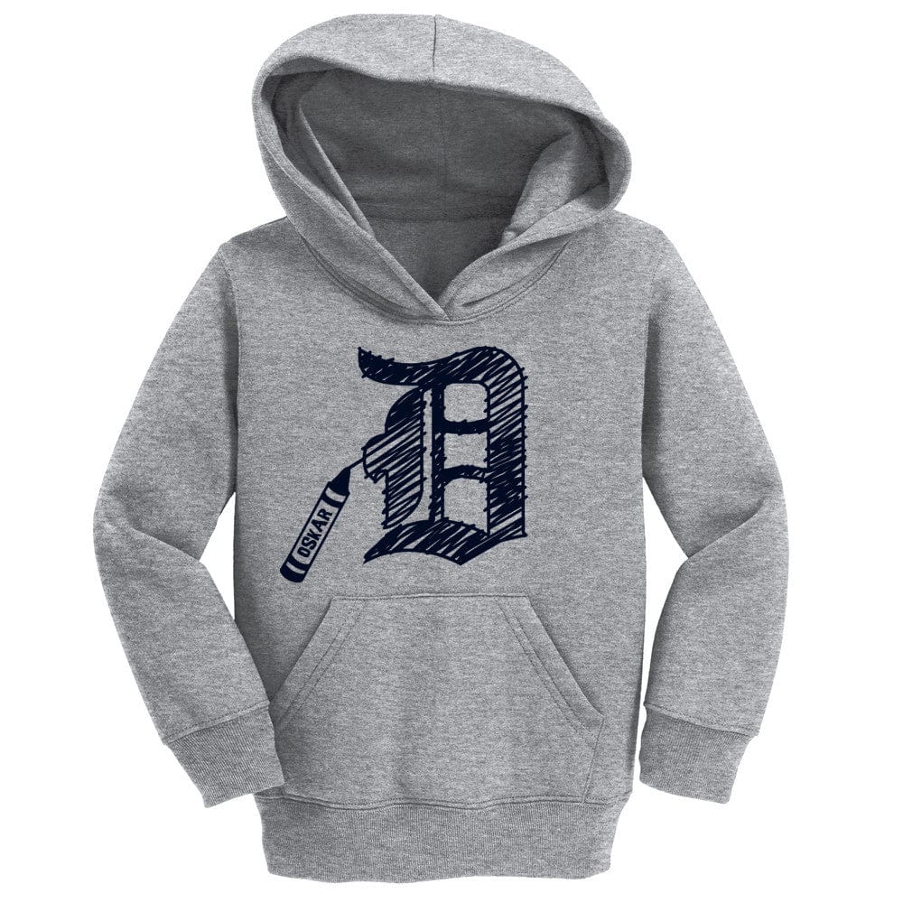  Distressed Detroit D Lettering Design Pullover Hoodie : Sports  & Outdoors