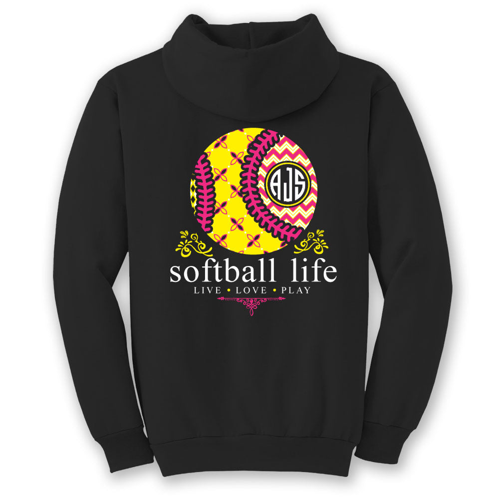 Basketball Life Custom Monogram T-Shirt Youth Medium / Grey