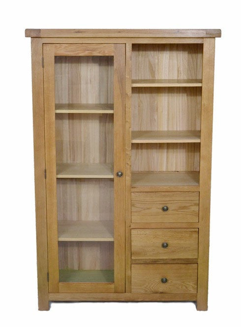 Canton Oak Display Cabinet Storage & Glass Door | Oak Direct