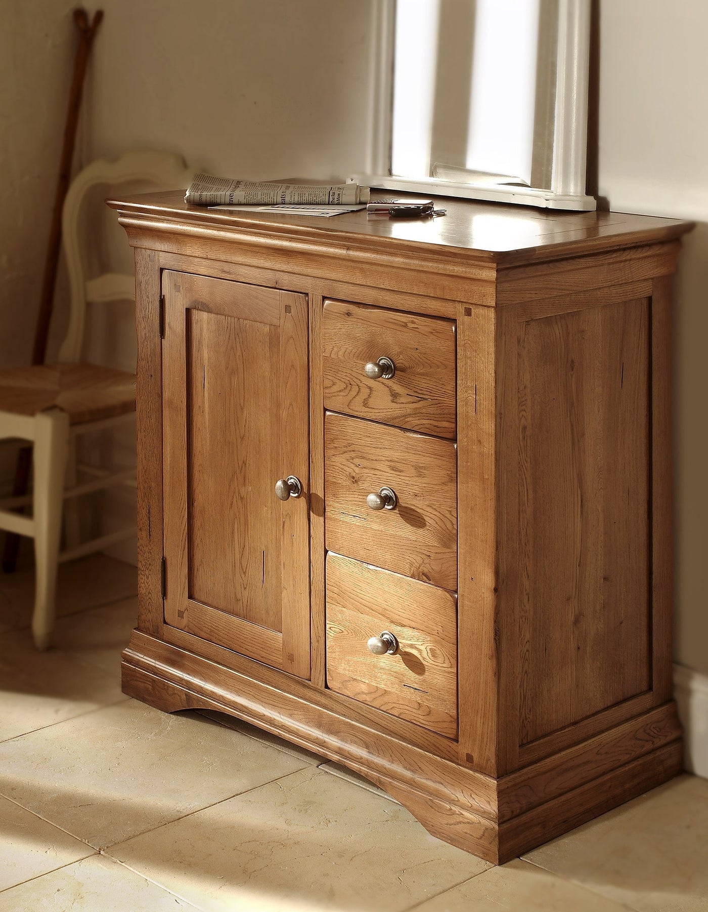 Hampton Oak Hall Cupboard Oak Direct