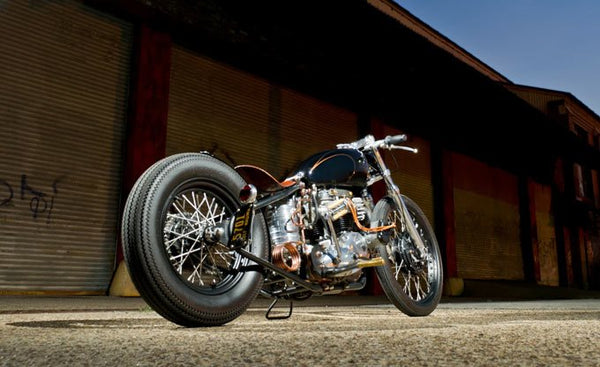 Mini Spiegel Gold für Harley Davidson Chopper Bobber Custom Bikes Mirror  ECE