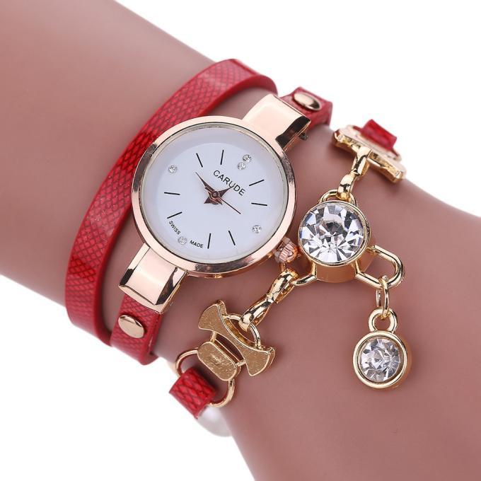 Leather Rhinestone Analog Quartz Watch — Kirijewels.com