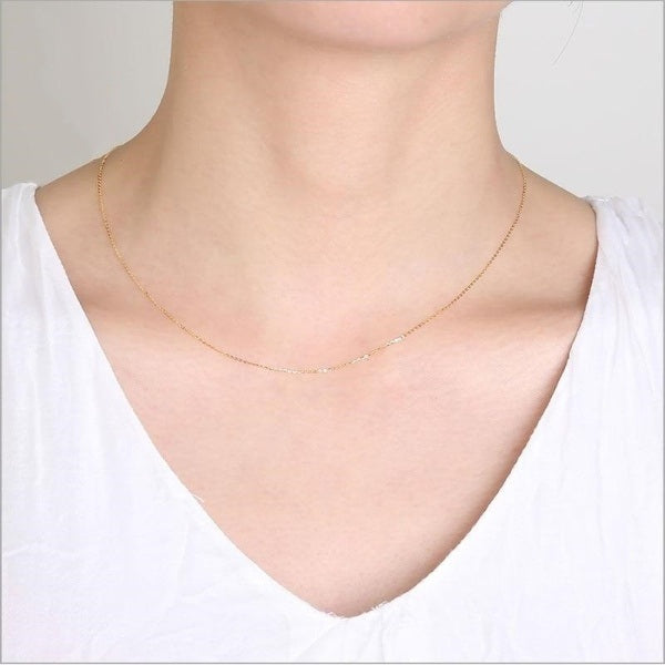 NYMPH Genuine 18K White Yellow Gold Chain Necklace — Kirijewels.com