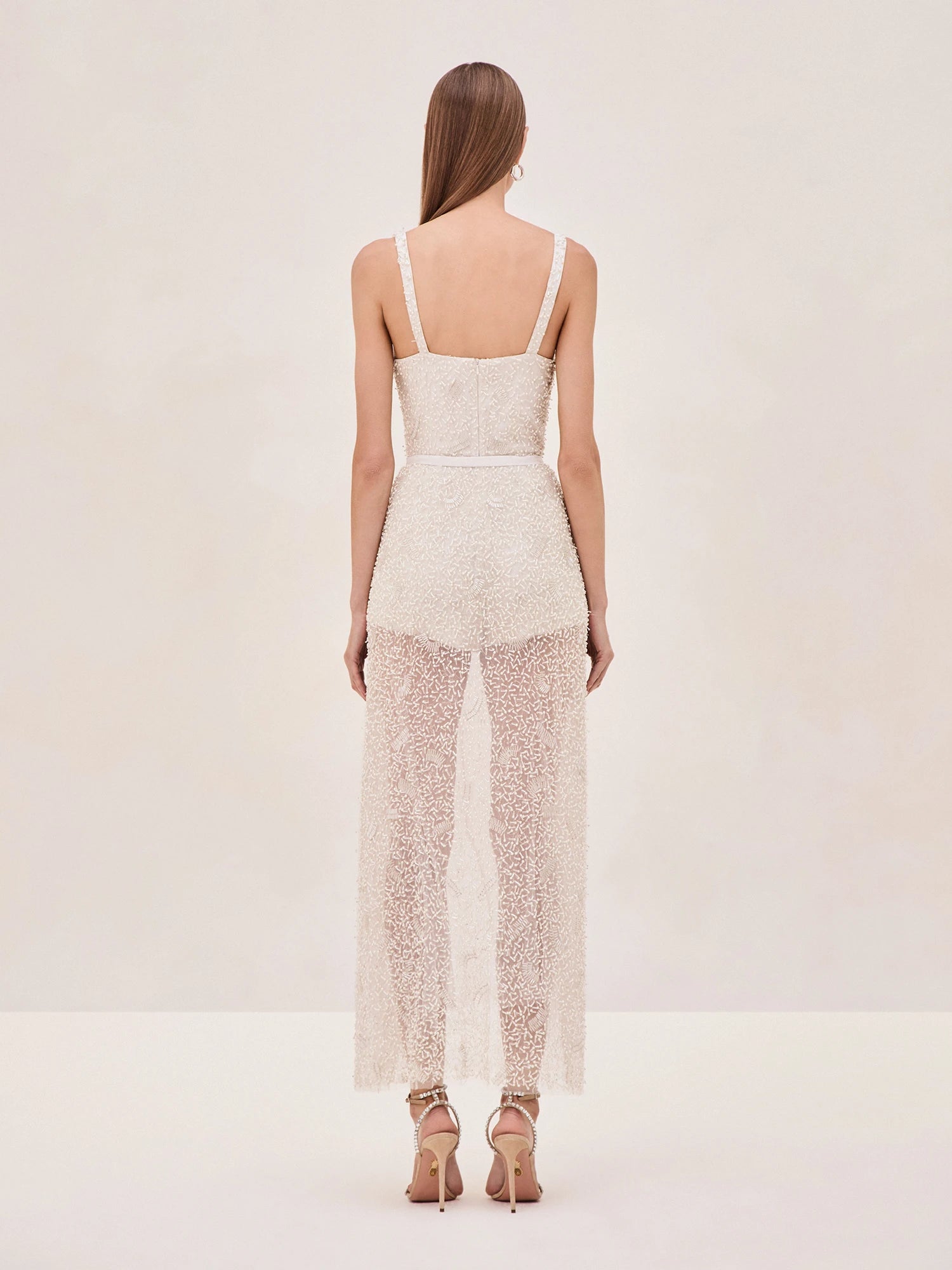 Alexis Escola Pearl Crystal Romper In Ivory In Ivory