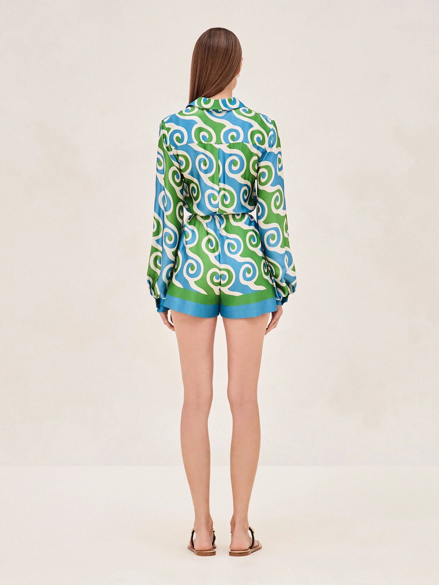 Alexis Qu Romper In Swirl Print