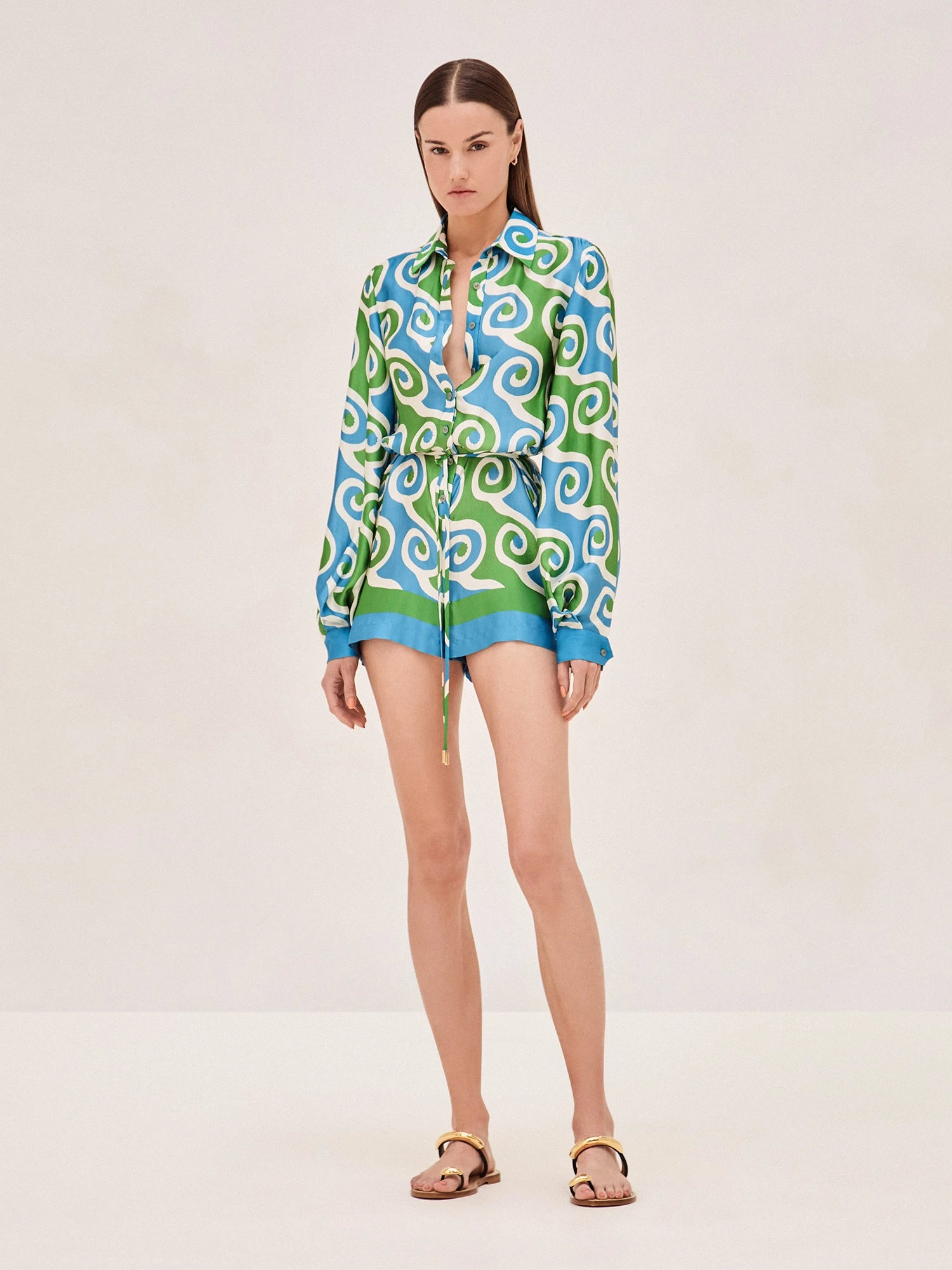 Alexis Qu Romper In Swirl Print