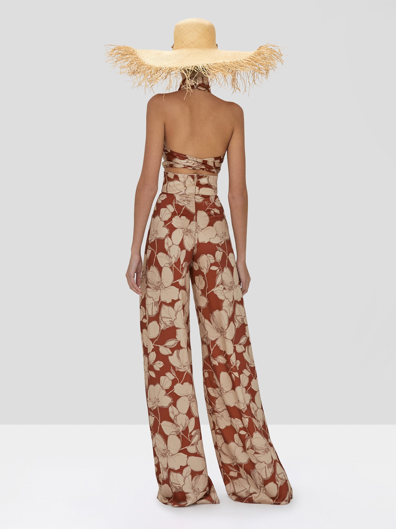 Bala Crop Top in Sand Floral - ALEXIS