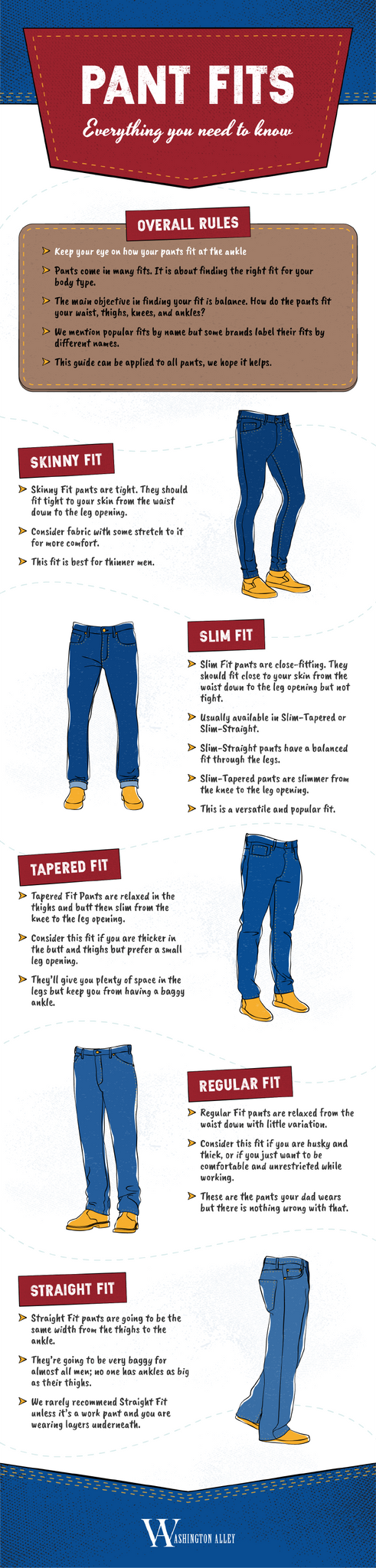 mens jeans different fits