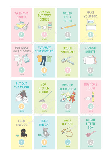 Children's Printable Chore Cards – JellyTelly - 427 x 600 jpeg 33kB