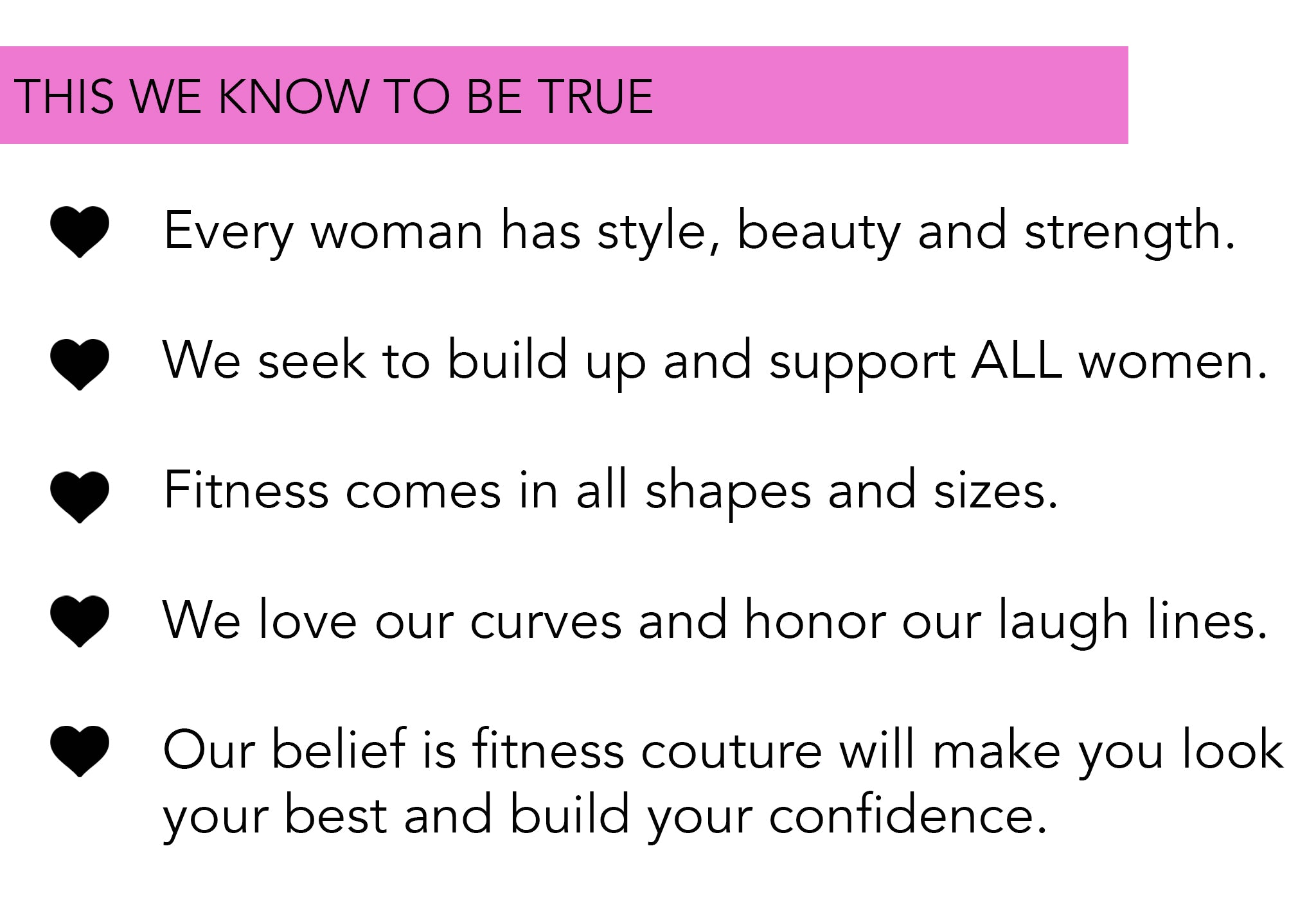 The American Fitness Couture Creed | All Women are Strong and Beautiful