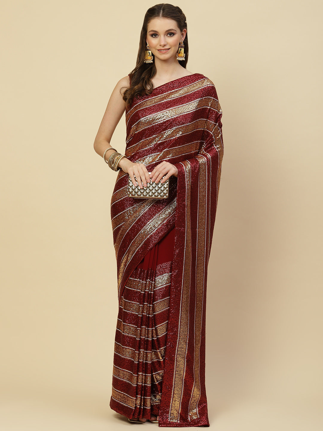 Sequin Embroidered Georgette Saree