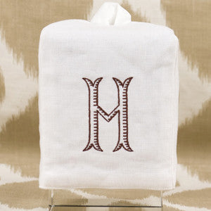 monogrammed tissue box