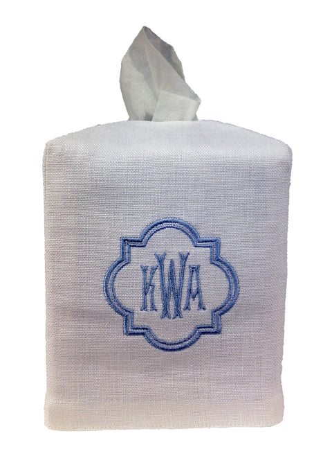 monogrammed tissue box