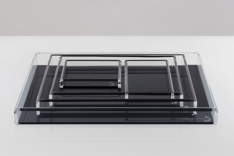 Luxe Lucite Tray – Black Ink