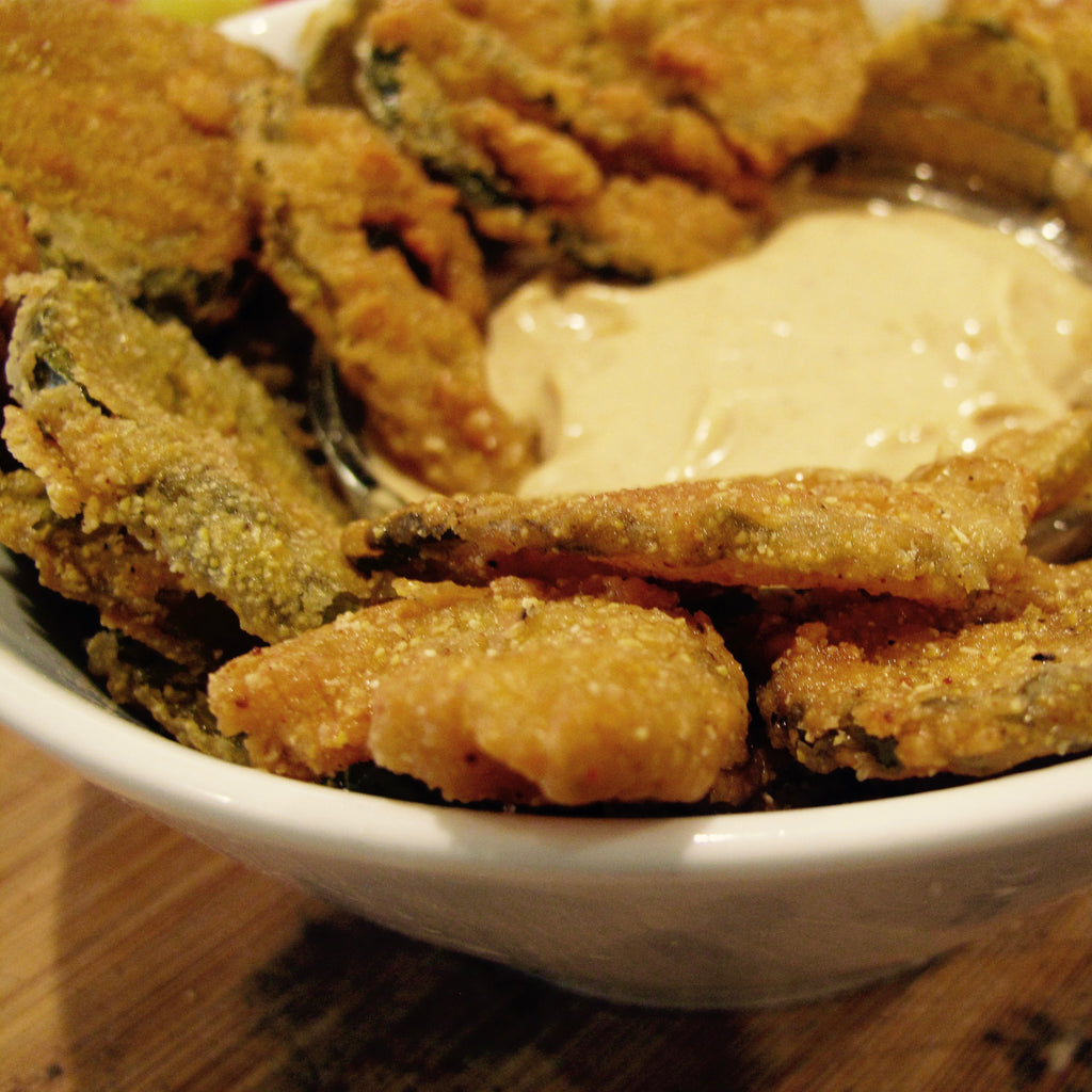 Mexi-Cajun Fried Pickles with Sauce de la Pirogue