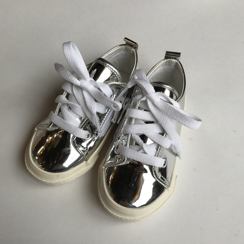 silver mirror shoes