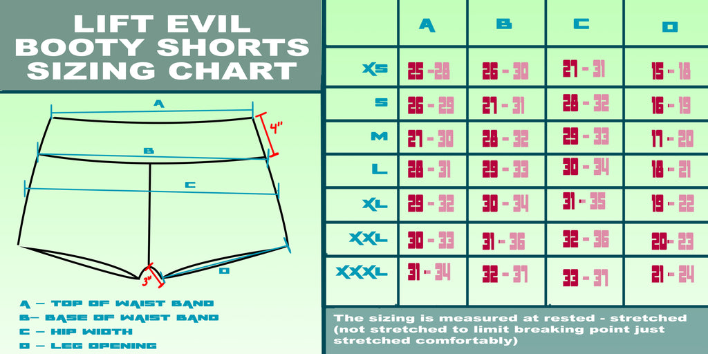 Evil following size chart new arrivals