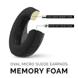 HEADPHONE MEMORY FOAM EARPADS - OVAL - MICRO SUEDE