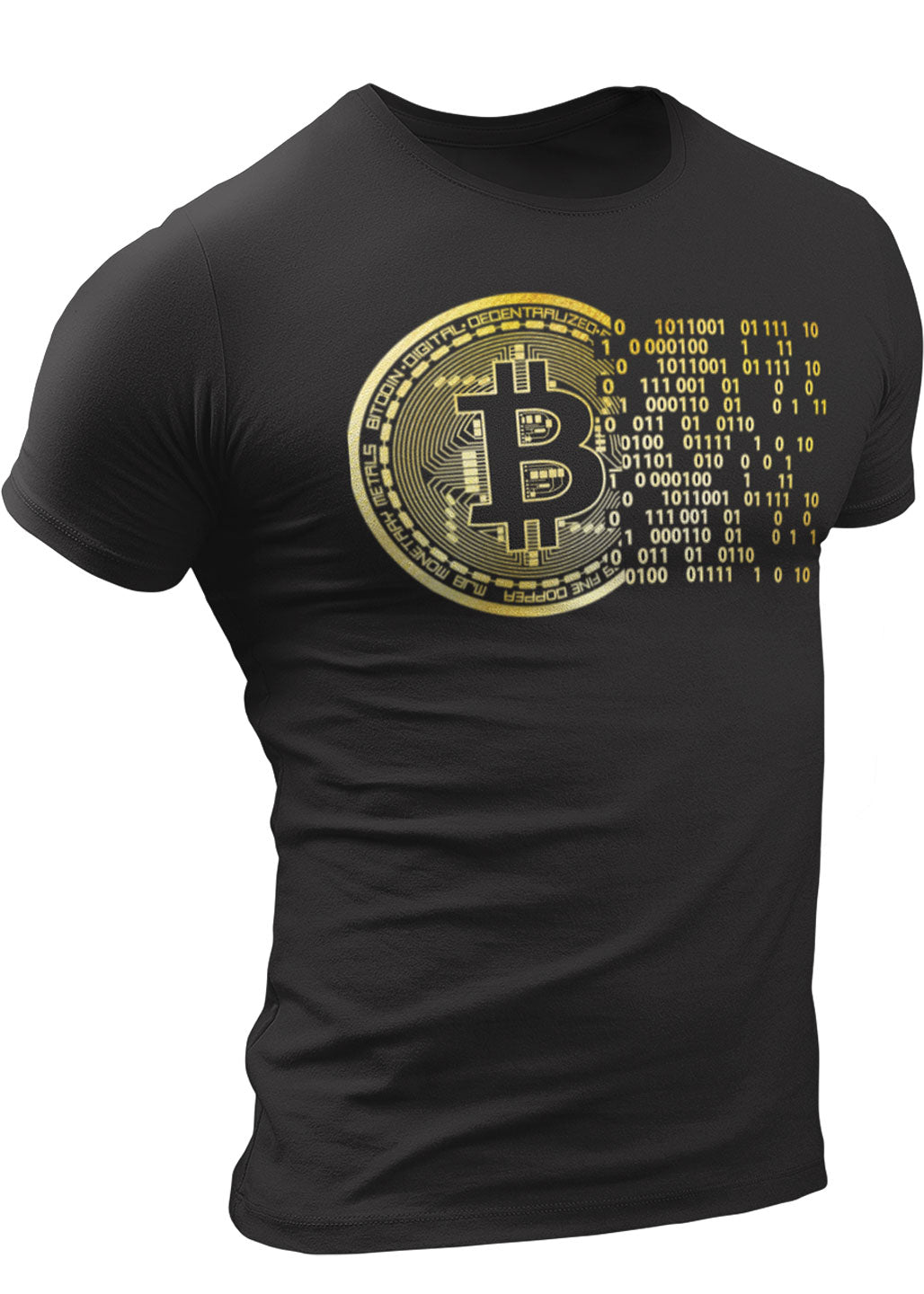 (0075) Vintage Golden Bitcoin T-Shirt For Crypto Currency Traders ...