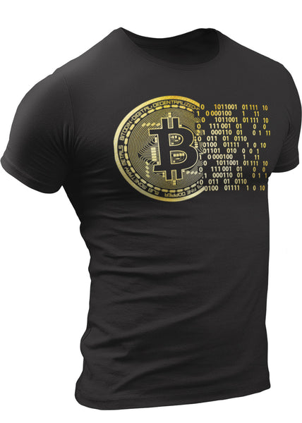 Vintage Bitcoin T-Shirt For Crypto Currency Traders. Golden Bitcoin T ...