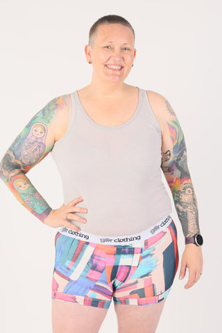 colourful gender neutral boxer shorts