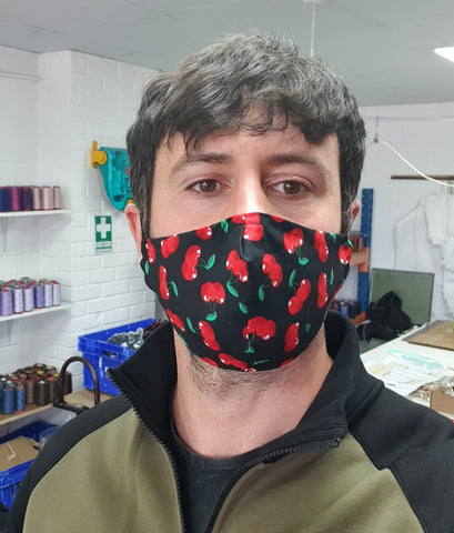 Josh in cherry print mask