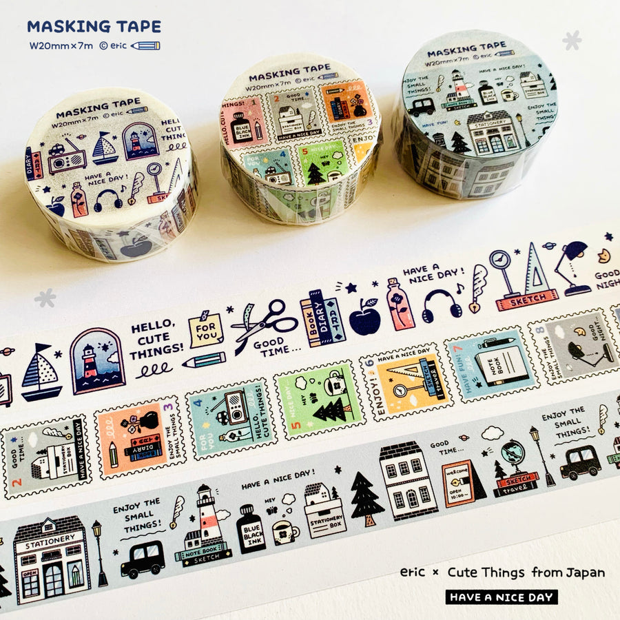 Papier Platz Eric Design Stationery Black & White Washi Tape