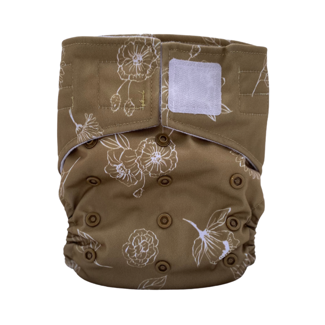 Sassy Pants Nappy with Velcro: Golden Bloom