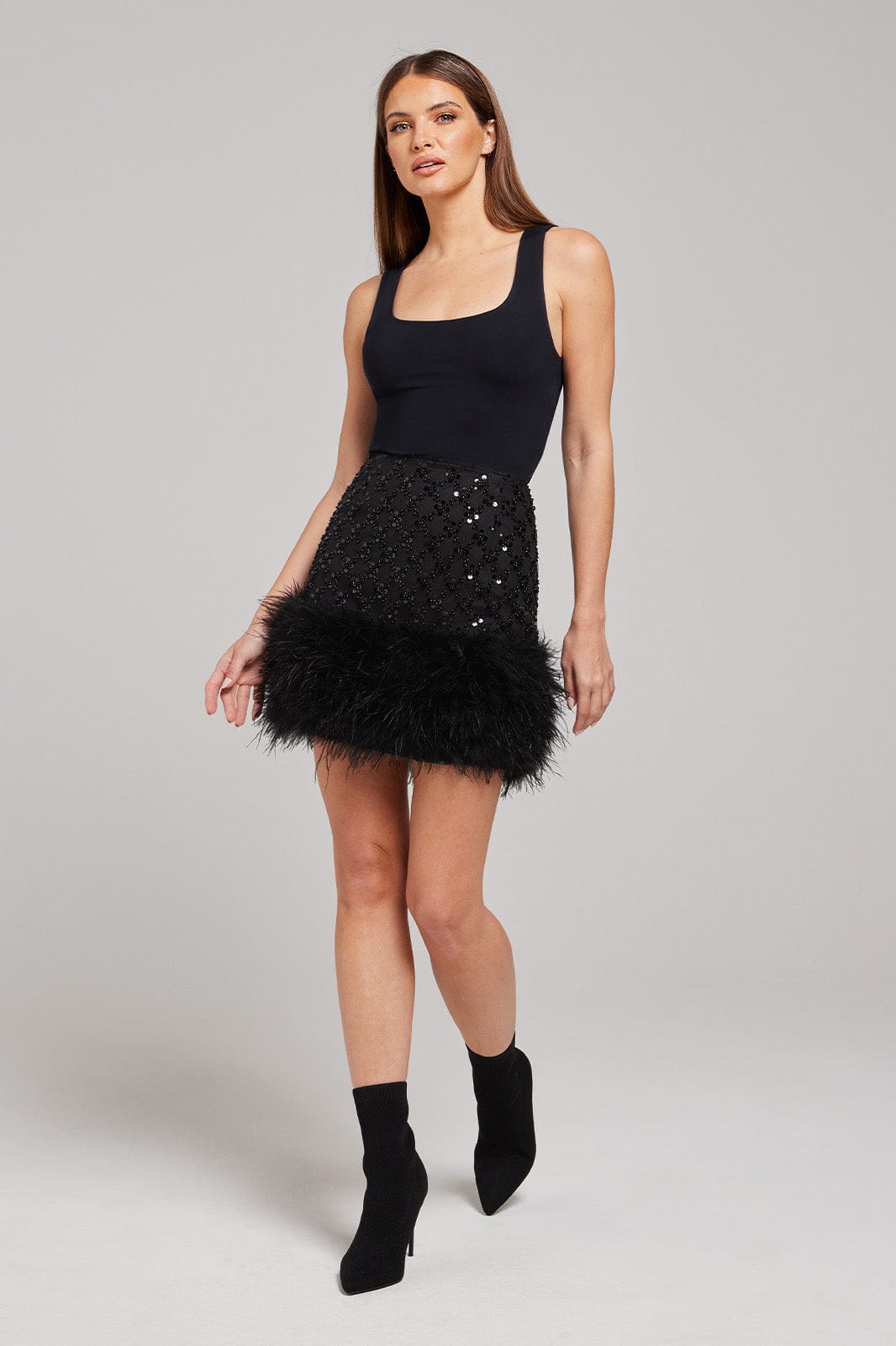 Buy Black Feather Mini Skirt Online from Miss Blumarine - Little Tags Luxury