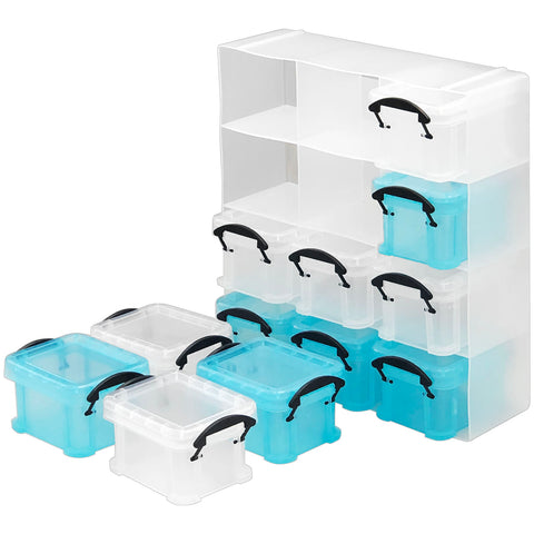 Citylife 5 PCS Plastic Storage Bins with Latching Lids Portable