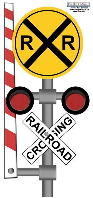 Rail Road Train Signal Wall Decal For Boys Room Walls