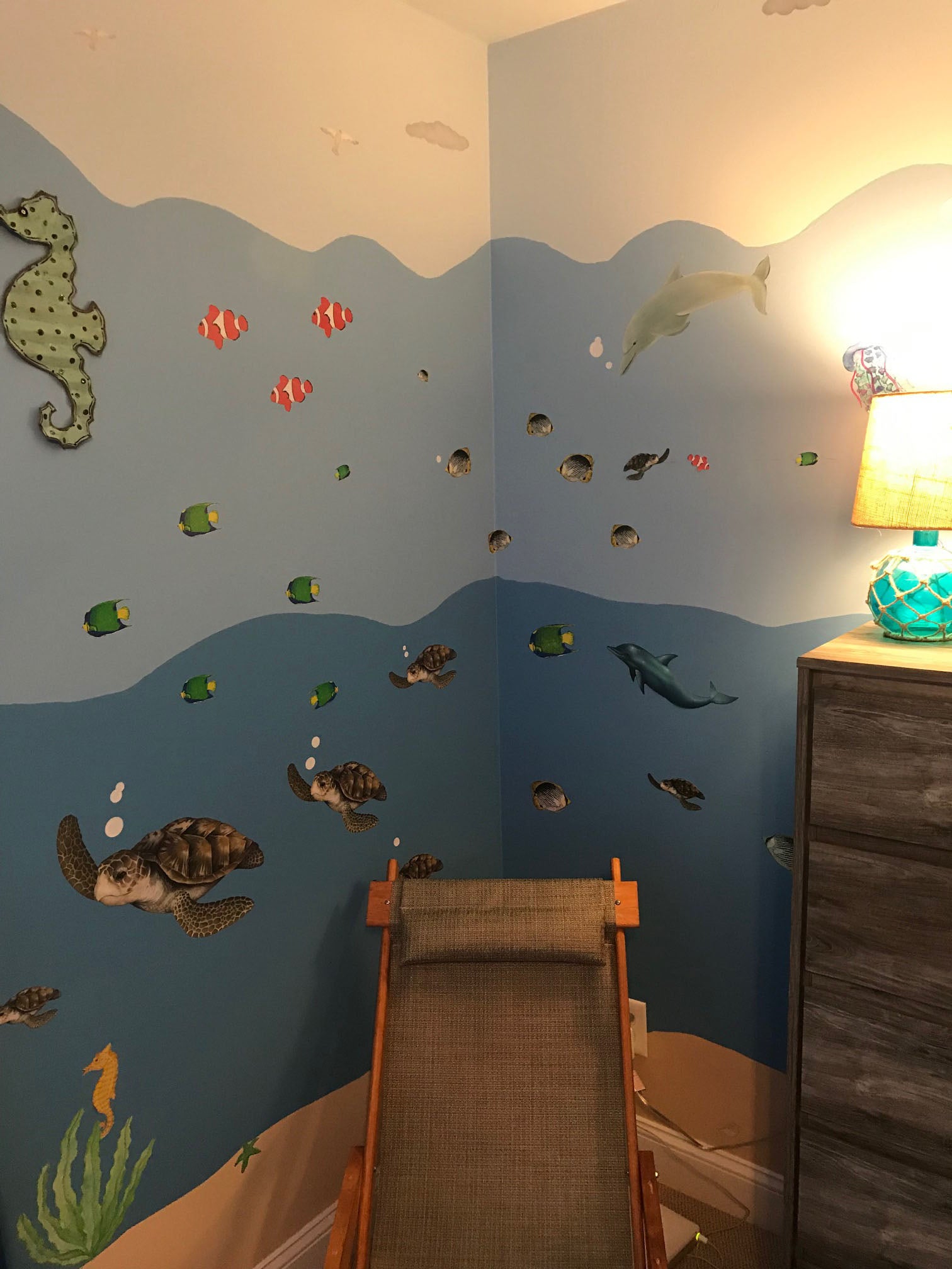 Ocean Mural Underwater Sea Wall Mural for Kids Room Walls