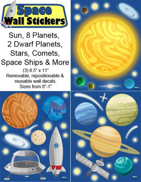 Space Wall Stickers & Outer Space Decals of the Planets & Solar System
