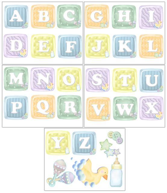 Nursery Alphabet Baby Blocks Wall - Create-A-Mural