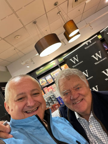 Lawrence Worsley from Usk with Max Boyce. In a selfie style.