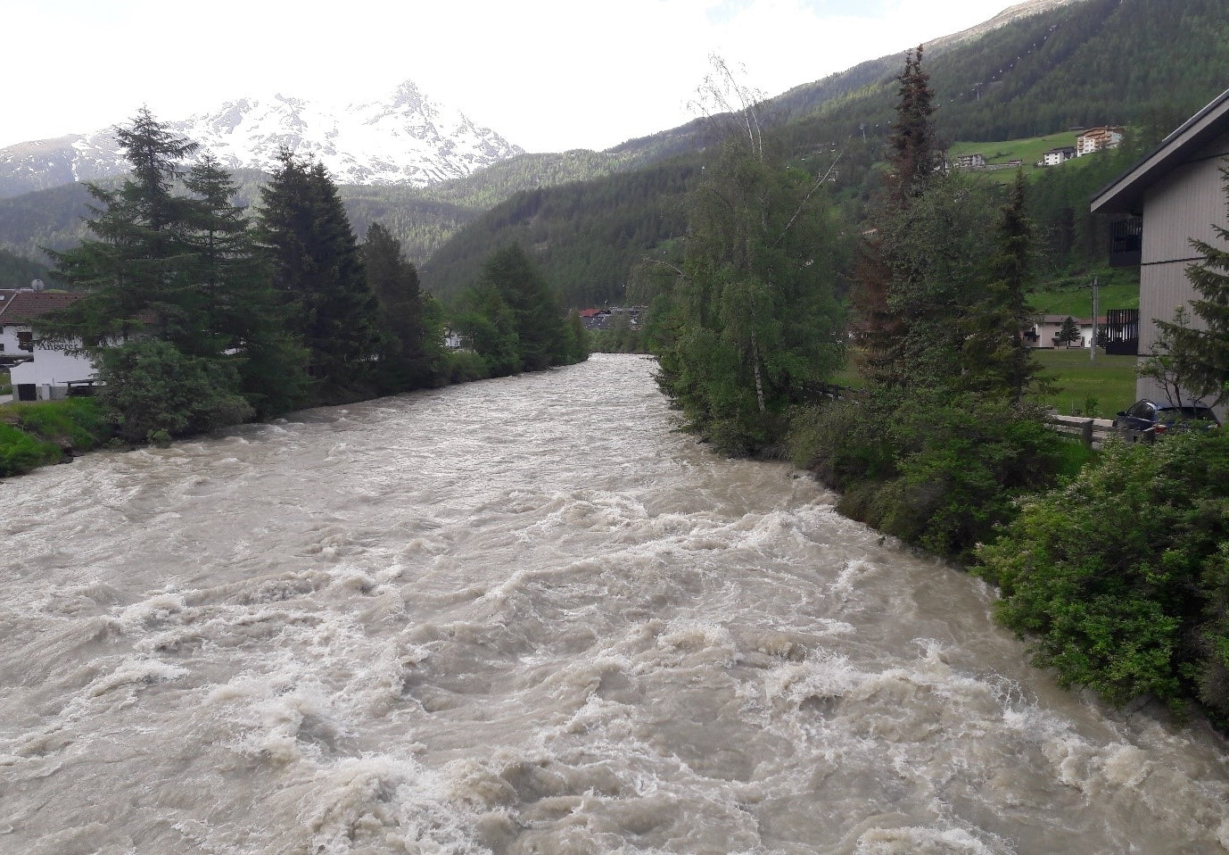 The Otztaler Ache river running through Solden.