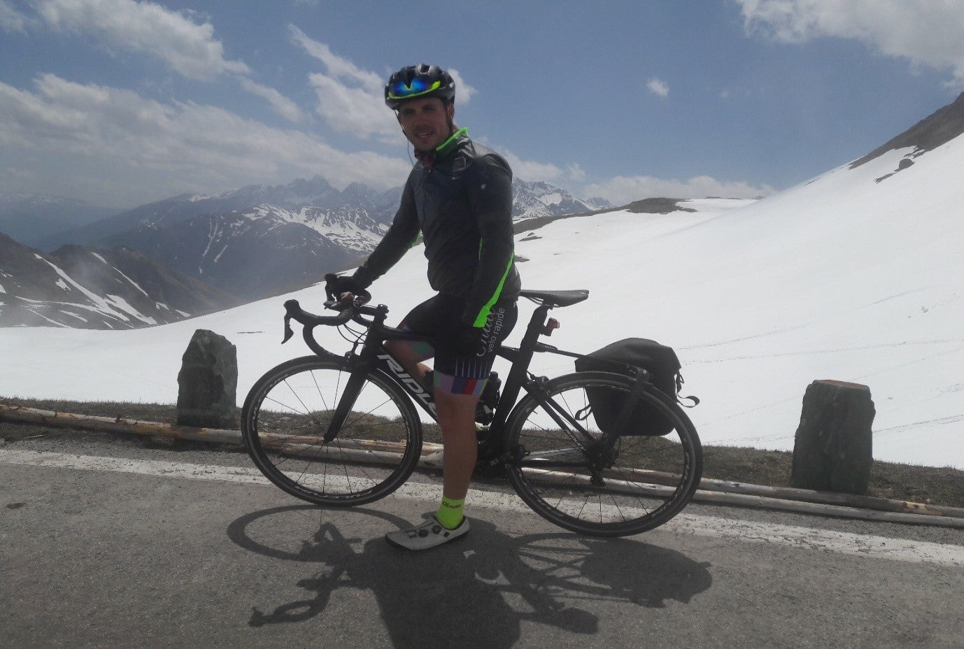 Josby atop the Grossglockner. Note the sunshine, and the bollards.
