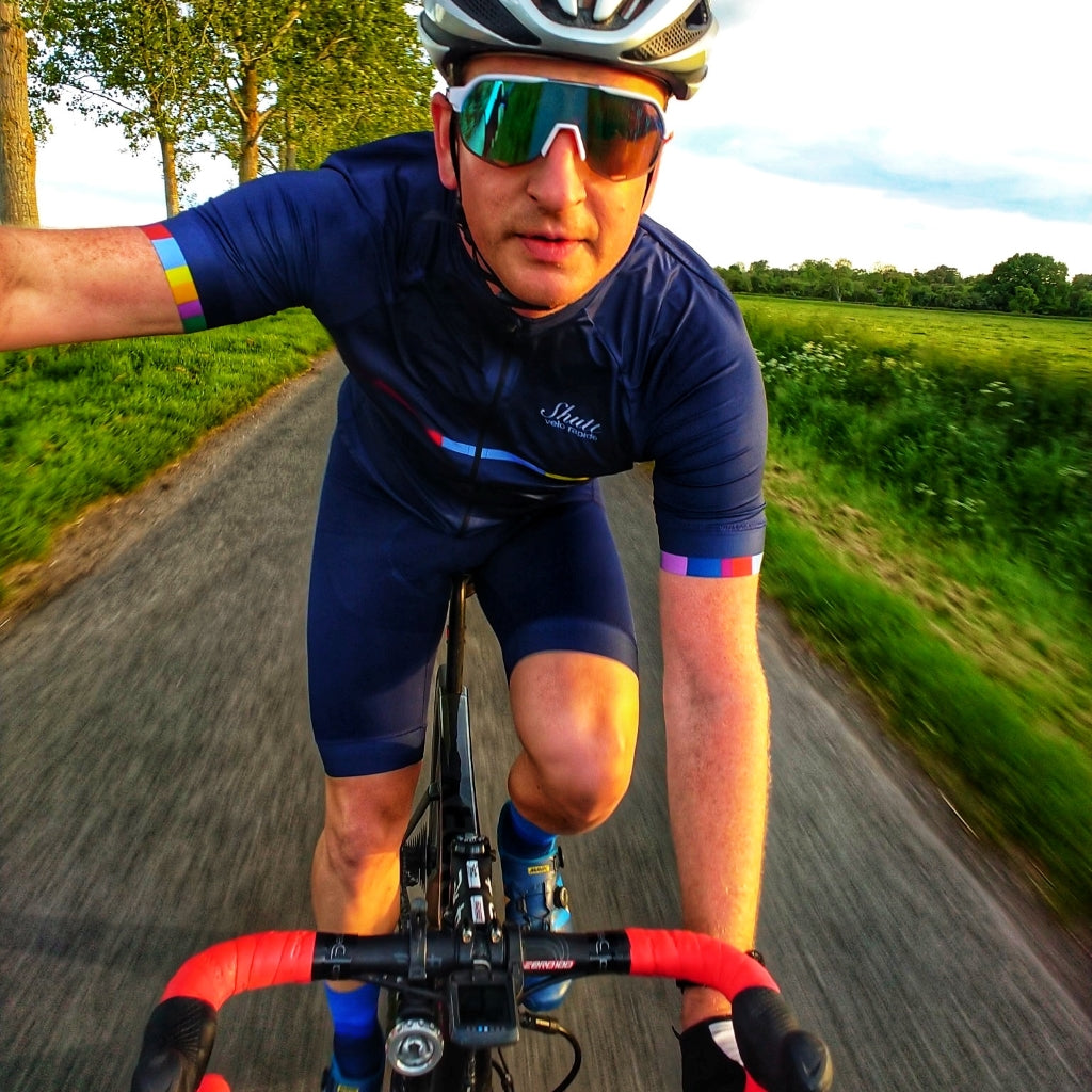 navy bicycle shorts